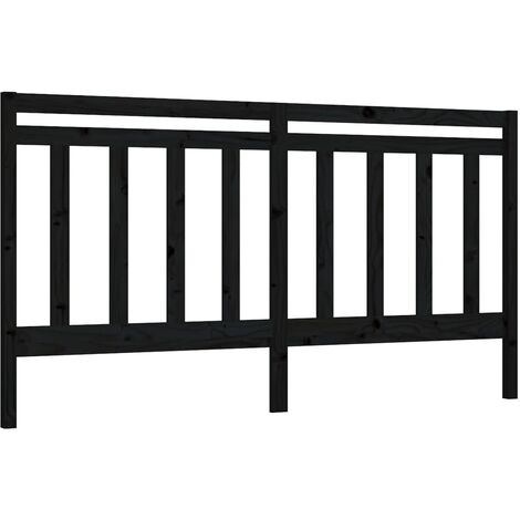 Tête de lit accessoire couchage chambre à coucher meuble 186 x 4 x 100 cm bois de pin noir TDL0202174