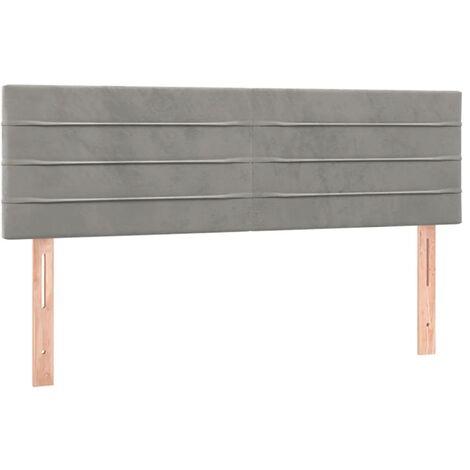 Tête de lit accessoire couchage chambre à coucher meuble 2 parties 72 x 5 x 78/88 cm tissu velours gris clair TDL0206424