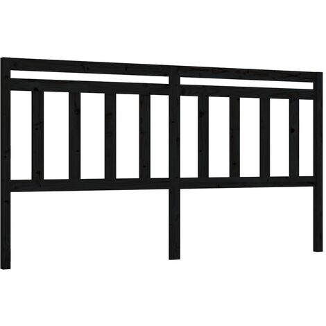 Tête de lit accessoire couchage chambre à coucher meuble 206 x 4 x 100 cm bois de pin noir TDL0202143