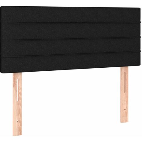 Tête de lit accessoire couchage chambre à coucher meuble 80 x 5 x 78/88 cm tissu noir TDL0202114