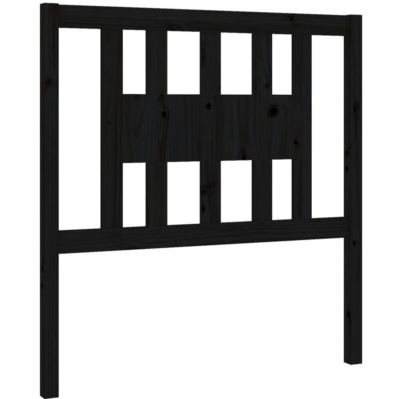 Tête de lit accessoire couchage chambre à coucher meuble 81 x 4 x 100 cm bois de pin noir TDL0202091