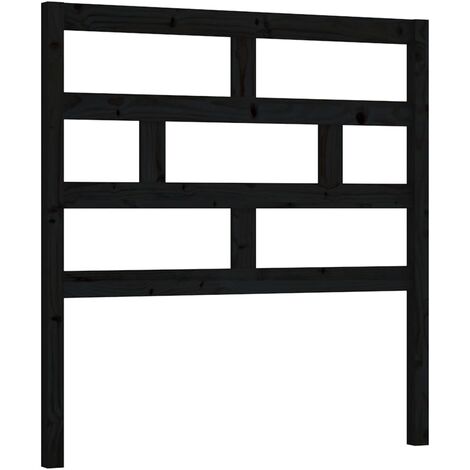 Tête de lit accessoire couchage chambre à coucher meuble 81 x 4 x 100 cm bois de pin noir TDL0202094