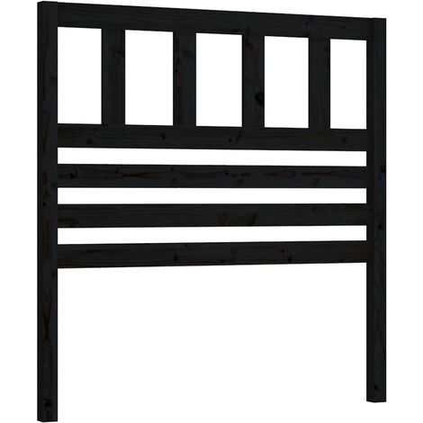 Tête de lit accessoire couchage chambre à coucher meuble 81 x 4 x 100 cm bois de pin noir TDL0202098