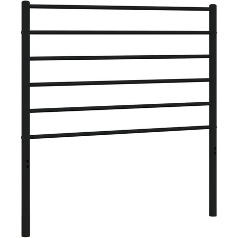 Tête de lit accessoire couchage chambre à coucher meuble 90 cm métal noir TDL0202403