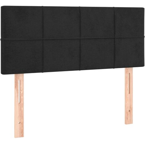 Tête de lit accessoire couchage chambre à coucher meuble 90 x 5 x 78/88 cm tissu velours noir TDL0202070