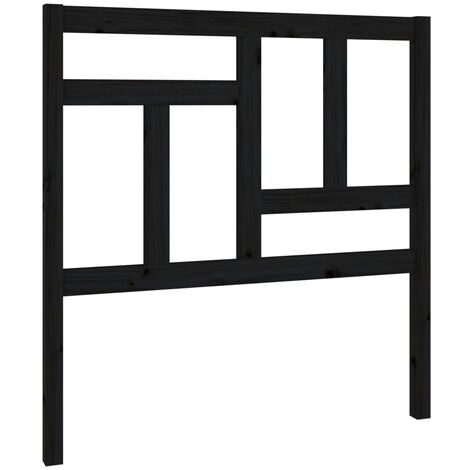 Tête de lit accessoire couchage chambre à coucher meuble 95,5 x 4 x 100 cm bois de pin noir TDL0202061