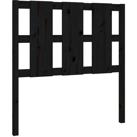 Tête de lit accessoire couchage chambre à coucher meuble 95,5 x 4 x 100 cm bois de pin noir TDL0202062