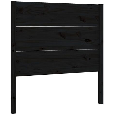 Tête de lit accessoire couchage chambre à coucher meuble 96 x 4 x 100 cm bois de pin noir TDL0202043