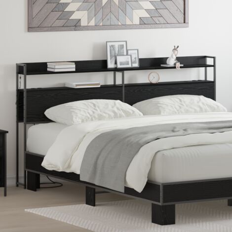Tête de lit avec étagère Chêne noir 180 cm Bois d'ingénierie vidaXL