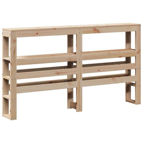 Tête de lit avec étagères 140 cm bois massif de pin