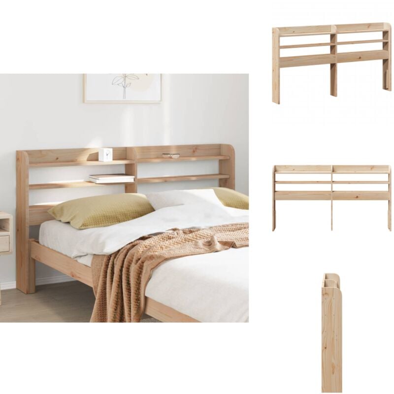 Tête de lit avec étagères 140 cm bois massif de pin - Tête De Lit - Têtes De Lit - Tête De Lit En Bois - Tête De Lit En Bois Massif