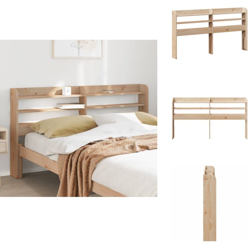 Tête de lit avec étagères 160 cm bois massif de pin - Tête De Lit - Têtes De Lit - Tête De Lit En Bois - Tête De Lit En Bois Massif