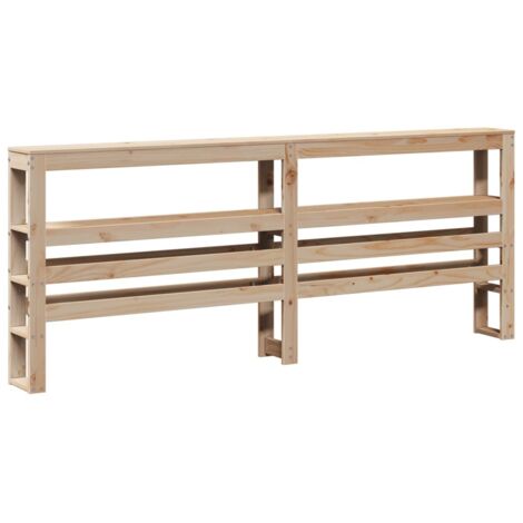 Tête de lit avec étagères 180 cm bois massif de pin