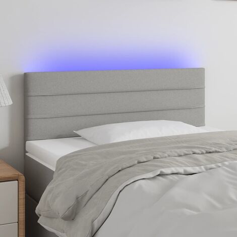 Tête de lit avec lumière LED,Panneau de lit,Décoration murale Gris clair 80x5x78/88 cm Tissu XJDT303795
