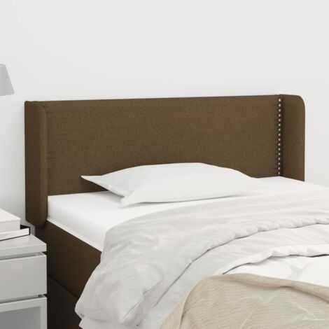 Tête de lit avec oreilles Armoire de Tête de lit avec oreilles pour Chambre - Marron Foncé 103x16x78/88 cm Tissu -82311