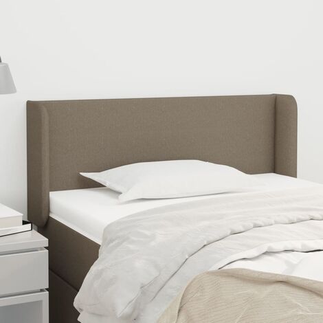 Tête de lit avec oreilles Armoire de Tête de lit pour Chambre - Taupe 103x16x78/88 cm Tissu -12117