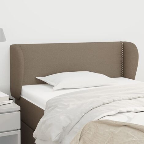 Tête de lit avec oreilles Armoire de Tête de lit pour Chambre - Taupe 93x23x78/88 cm Tissu -56627
