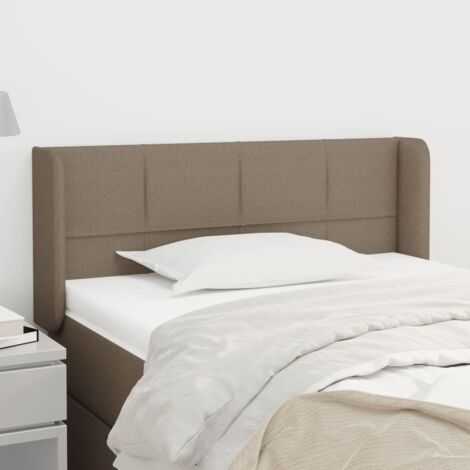 Tête de lit avec oreilles Armoire de tête de lit Taupe 103x16x78/88 cm Tissu 69598