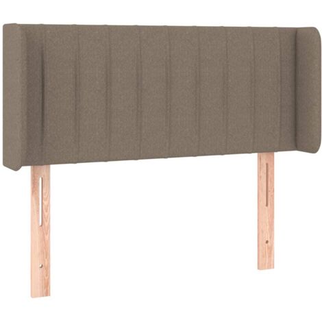 Tête de lit avec oreilles  Armoire de tête de lit Taupe 103x16x78/88 cm Tissu 98747