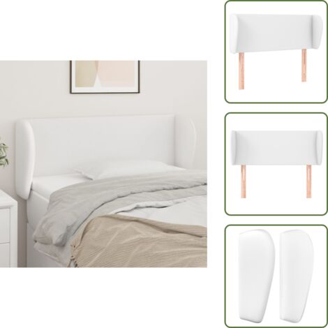 Tête de lit avec oreilles Blanc 103x23x78/88 cm Similicuir - Tête De Lit - Literie - Meuble De Chambre - Tête De Lit Blanche - Tête De Lit Rembourrée