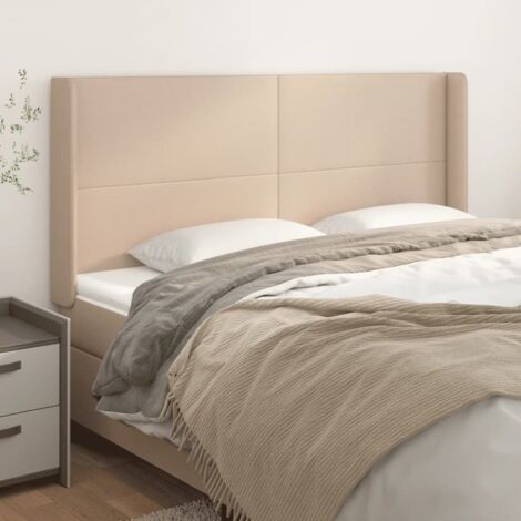 Tête de lit avec oreilles Design industriel - Pour Lit adulte - Cappuccino 203x16x118/128 cm Chic-860194