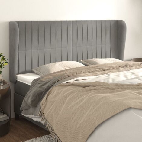 Tête De Lit Tissu Gris Clair VidaXL 160 Cm - Cadre Lit Réglable En Hauteur Chambre à Coucher
