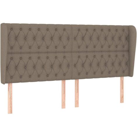 Tête de lit avec oreilles Taupe 183x23x118/128 cm Tissu