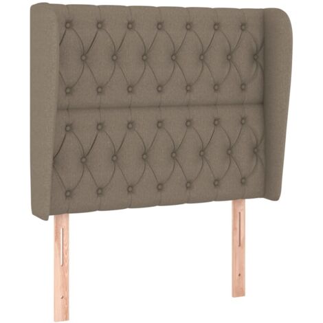 Tête de lit avec oreilles Taupe 93x23x118/128 cm Tissu