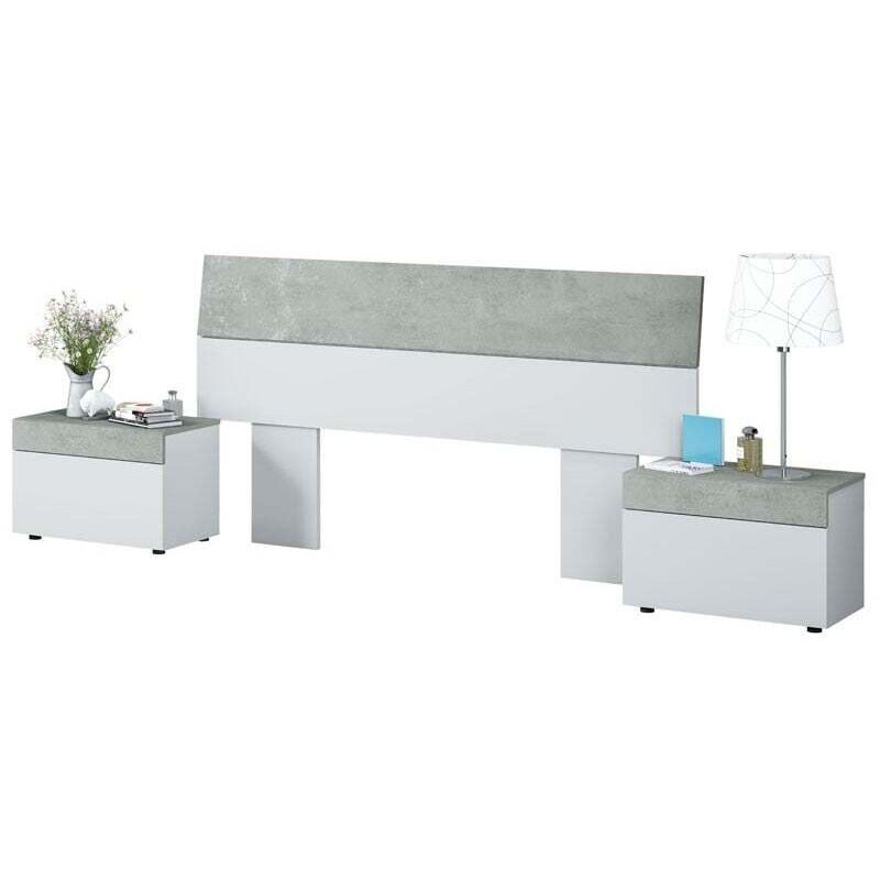 Tête de lit avec 2 tables de chevet - 97 x 276 x 40 cm