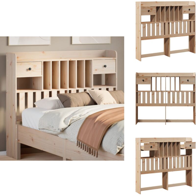 Tête de lit avec rangement 120 cm bois massif de pin - Tête De Lit - Têtes De Lit - Tête De Lit En Bois - Tête De Lit En Bois Massif