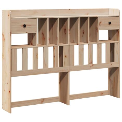 Tête de lit avec rangement 140 cm bois massif de pin