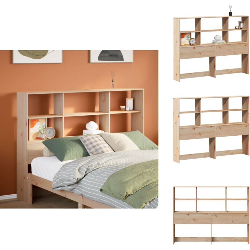 Tête de lit avec rangement 160 cm bois massif de pin - Tête De Lit - Têtes De Lit - Tête De Lit En Bois - Tête De Lit En Bois Massif