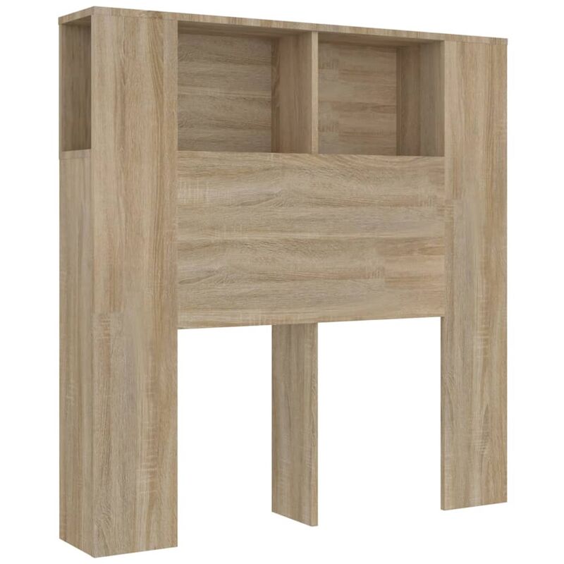 Tête de lit avec rangement accessoire de lit table de chevet étagère 100 x 18,5 x 104,5 cm mdf couleur chêne TDL0200054