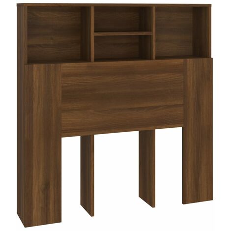 Tête de lit avec rangement accessoire de lit table de chevet étagère 100 x 19 x 103,5 cm MDF marron TDL0200067