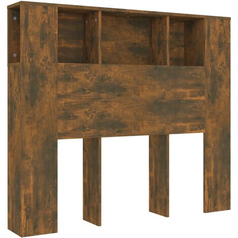 Tête de lit avec rangement accessoire de lit table de chevet étagère 120 x 18,5 x 104,5 cm MDF marron TDL0200080
