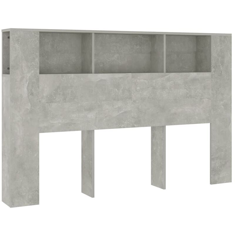 Tête de lit avec rangement accessoire de lit table de chevet étagère 160 x 18,5 x 104,5 cm mdf gris TDL0200036