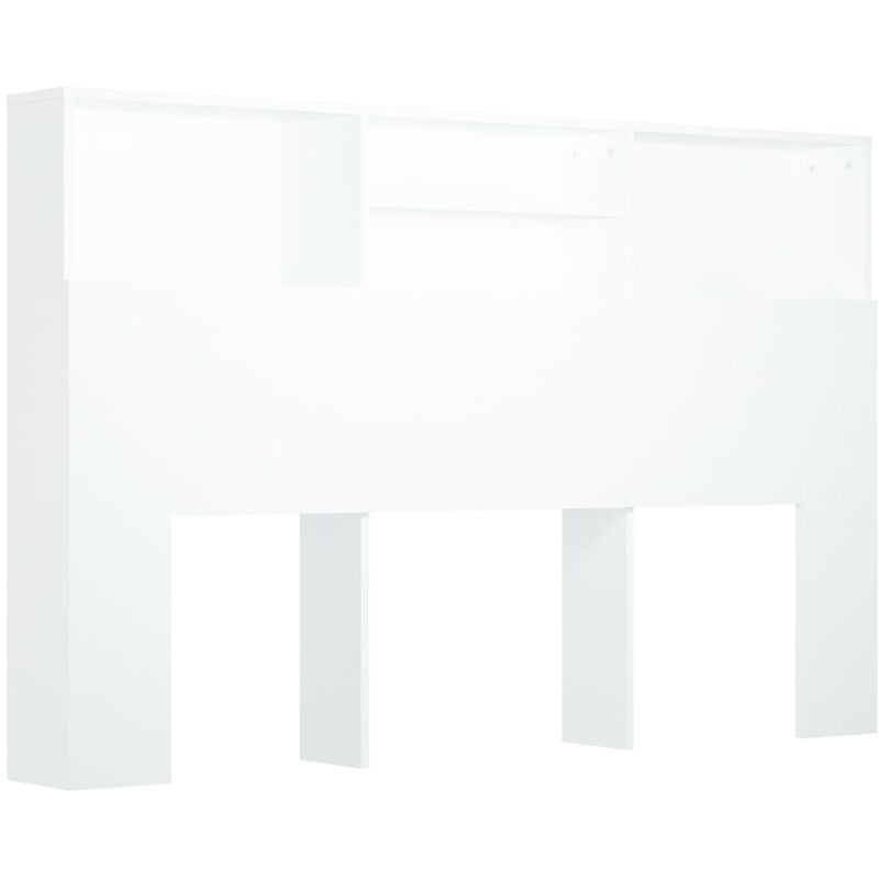tête de lit avec rangement accessoire de lit table de chevet étagère 160 x 19 x 103,5 cm mdf blanc