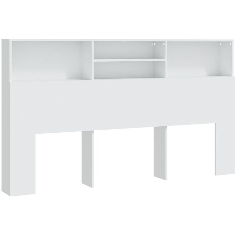 Tête de lit avec rangement accessoire de lit table de chevet étagère 180 x 19 x 103,5 cm mdf blanc TDL0200103