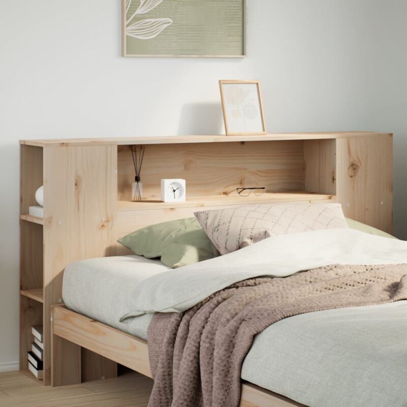 Vidaxl - Tête de lit avec rangement 140 cm bois massif de pin