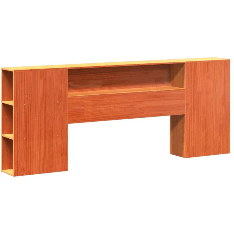 Tête de lit avec rangement cire marron 200cm bois massif de pin Vidaxl