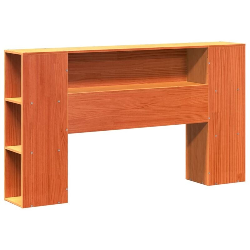Tête de lit avec rangement cire marron 120cm bois massif de pin Vidaxl