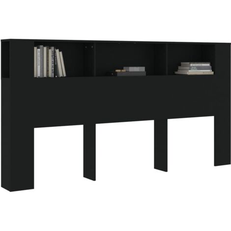 Tête de lit avec rangement Noir 200x18,5x104,5