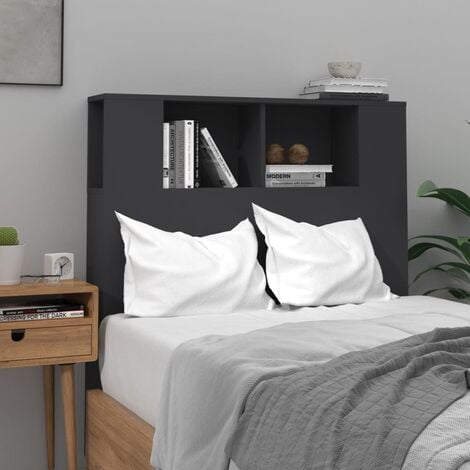 JINLEFU Tête de lit avec rangement pour chambre à coucher Noir 100x18,5x104,5 cm vidaXL