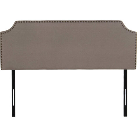 Tête de lit beige élégance bois pour chambre chic - Beige naturel et pieds métalliques