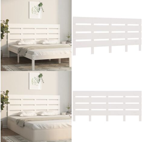 Tête de lit Blanc 120x3x80 cm Bois massif de pin - Tête De Lit - Literie - Meuble De Chambre - Bois Massif - Tête De Lit Blanche - Home & Living