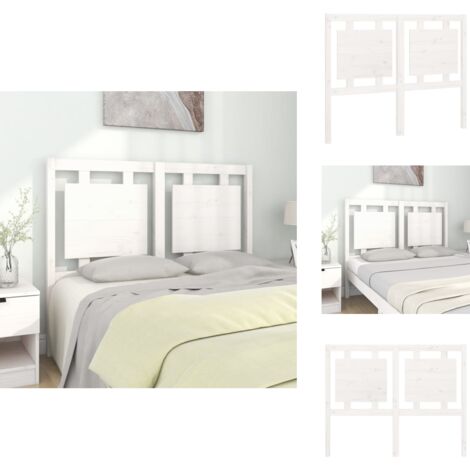 Tête de lit Blanc 125,5x4x100 cm Bois massif de pin - Tête De Lit - Tête De Lit En Bois - Tête De Lit Blanche - Meuble De Chambre - Décoration Chambre
