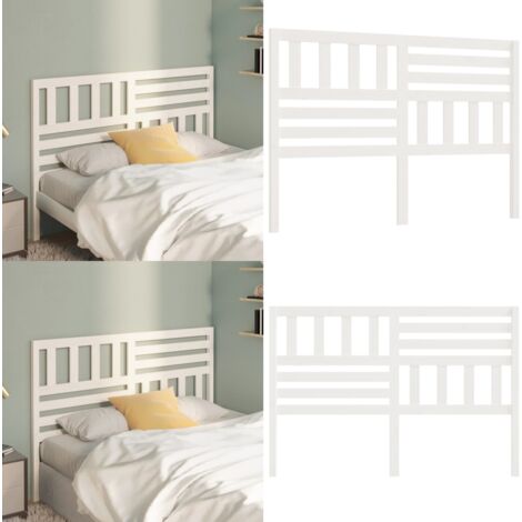 Tête de lit Blanc 126x4x100 cm Bois massif de pin - Tête De Lit - Tête De Lit Blanche - Tête De Lit Bois - Tête De Lit Design - Meuble Chambre - Home & Living