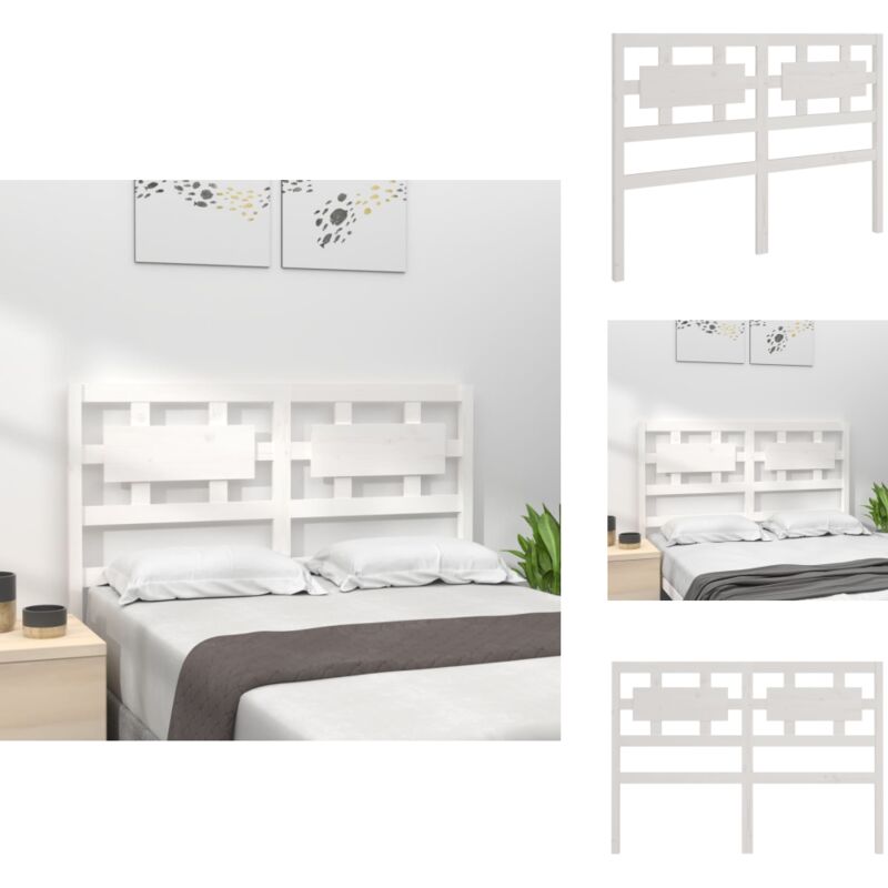 Vidaxl - Tête de lit blanc 140,5x4x100 cm bois massif de pin - Tête De Lit - Tête De Lit Bois - Tête De Lit Blanche - Meuble Chambre - Décoration