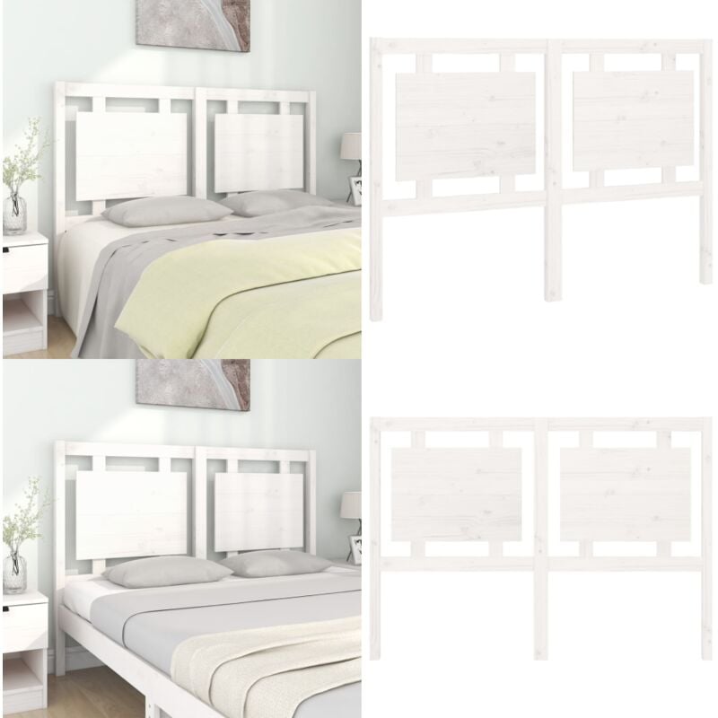Vidaxl - Tête de lit Blanc 140,5x4x100 cm Bois massif de pin - Tête De Lit - Tête De Lit Bois - Tête De Lit Blanche - Meuble Chambre - Décoration