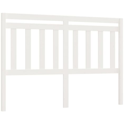 Tête de lit Blanc 140x4x100 cm Bois massif de pin